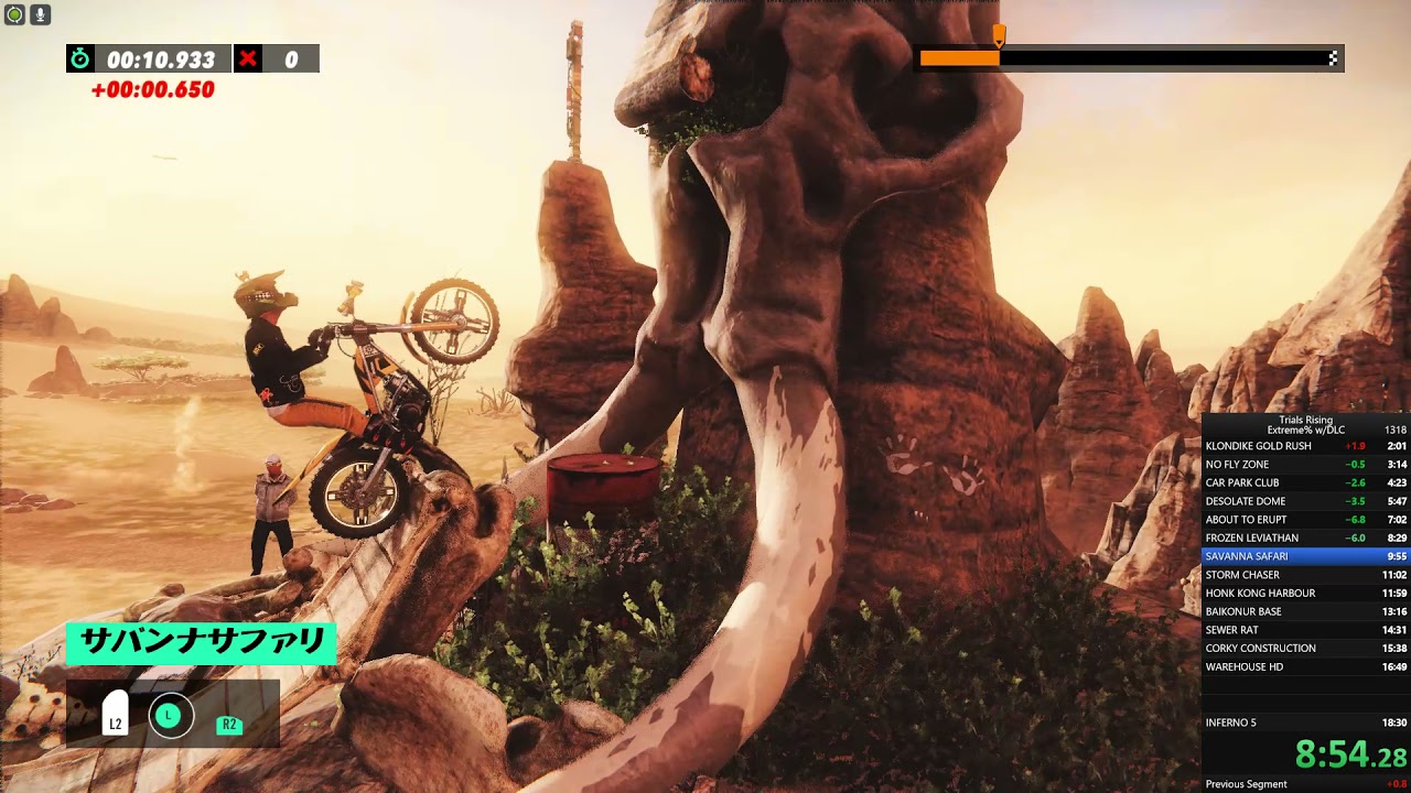 Trials Rising Speed Run Extreme% w/DLC 18:18.16 (prev WR)
