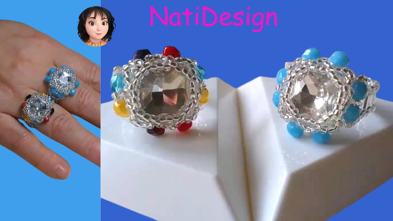 ANILLO DE CRISTAL Y MOSTACILLA ESTILO DIOR👗🪭 DIOR-STYLE CRYSTAL AND BEADED RING