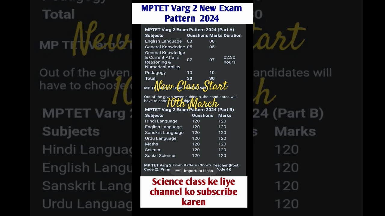 MPTET वर्ग 2 syllabus 2024 । Mptet Varg 2 Science Class New Pattern Adharit| #viral #science #class