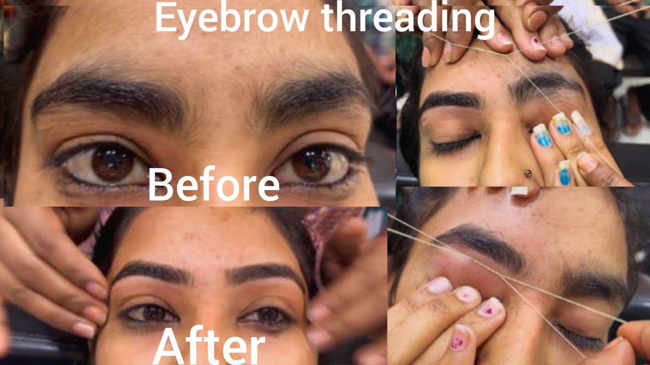 Thick to thin eyebrow threading tutorial/perfect shape of eyebrow/eyebrow transformation