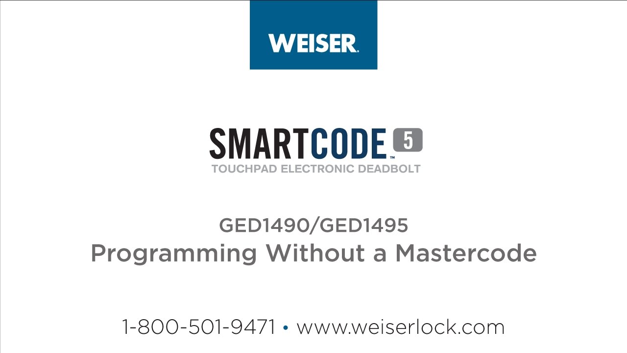 Weiser SmartCode 5 Deadbolt: Programming Without a Mastercode