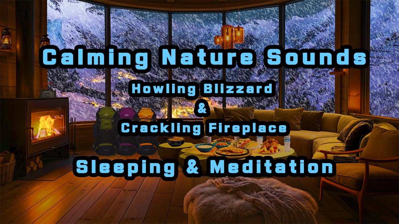 ❄️Winter Alp-Shelter Ambience | Howling Blizzard & Crackling Fireplace | Sleeping & Meditation