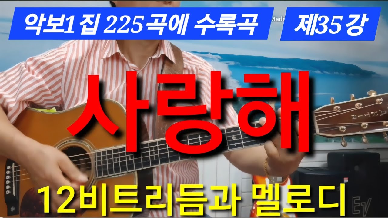 사랑해 멜코리주법 리듬과 멜로디 동시치기 #타임머신변철구기타(제35강)