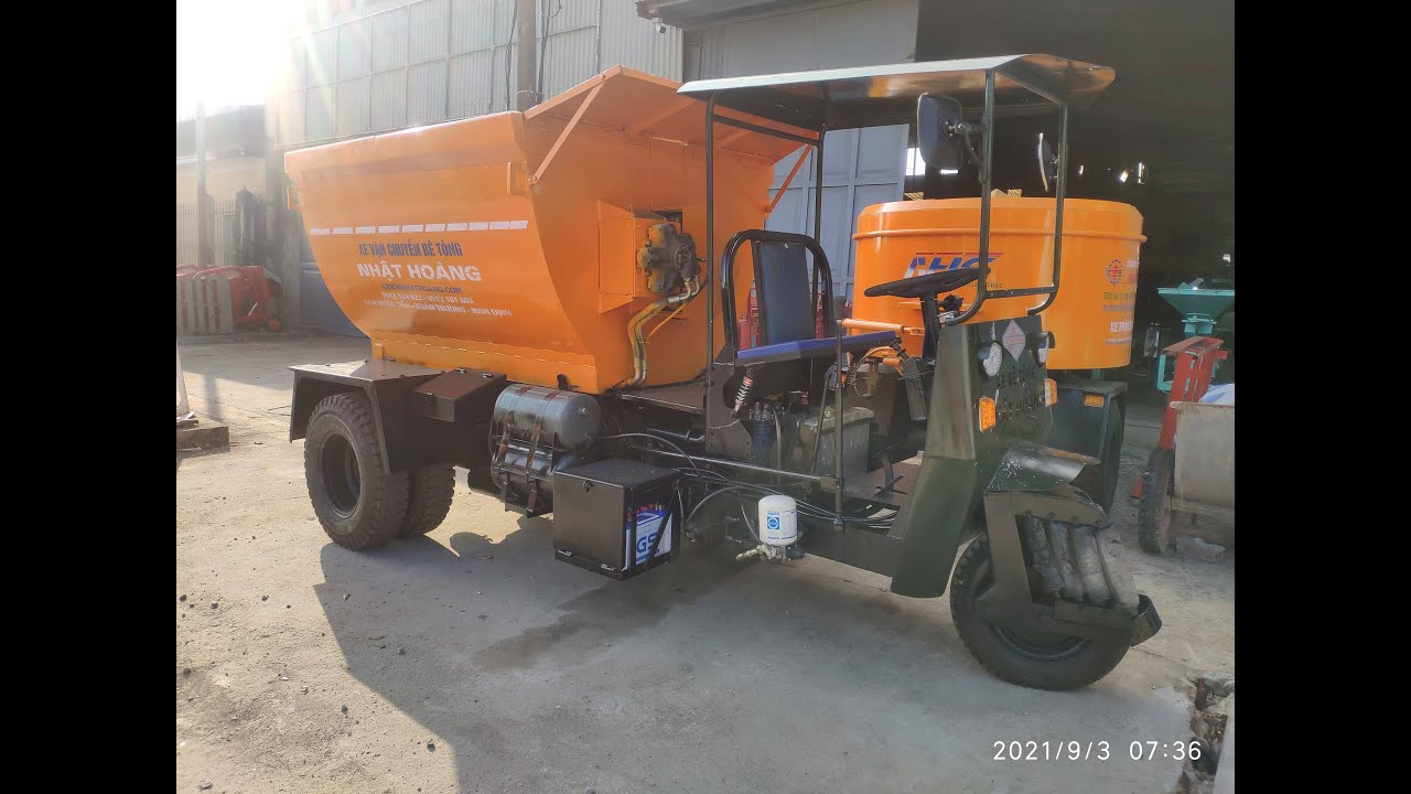 Nhật Hoàng - Xe Máng Trộn Bê Tông 1 Trục Đổ Ben 2022 Xe Chống Đông Bê Tông Tươi