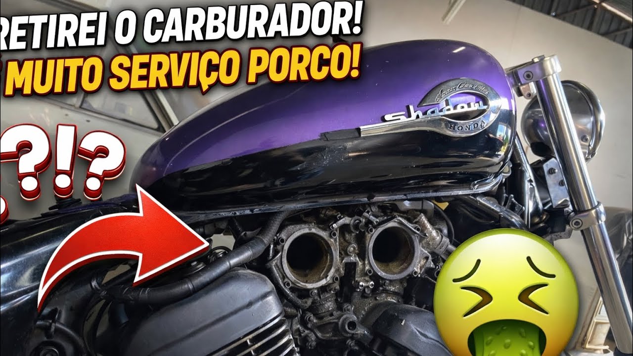 Retirei o Carburador da Shadow 600… Olha o Que Eu Encontrei! 😳🔥 #Shadow600 #MotoCustom #mecânica 
