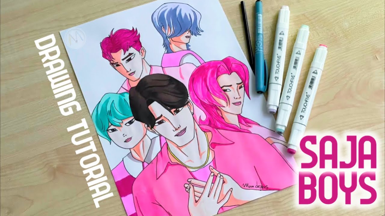 How to draw Saja Boys all together from Kpop Demon Hunters