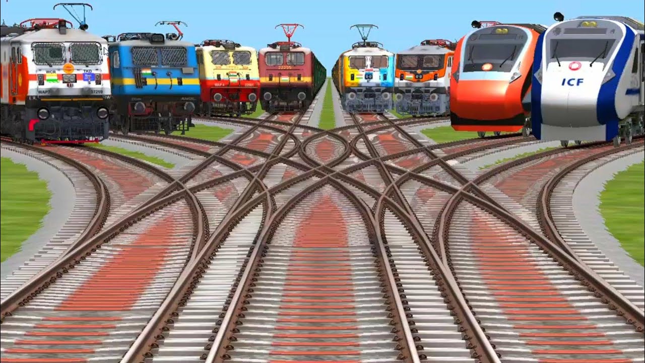 Indian trains locomotive ground vandhebhart express and electric engine ground railway tracks Rail 