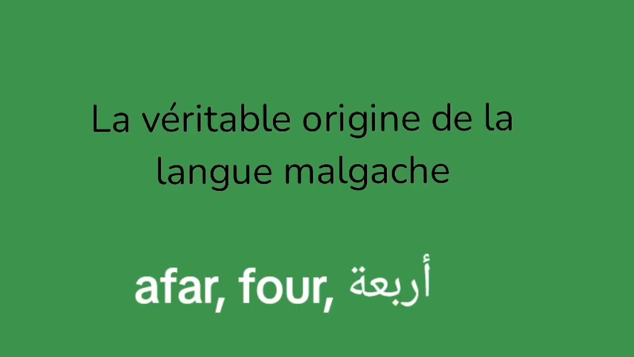La Véritable Origine de la Langue Malgache (Introduction 1/3)