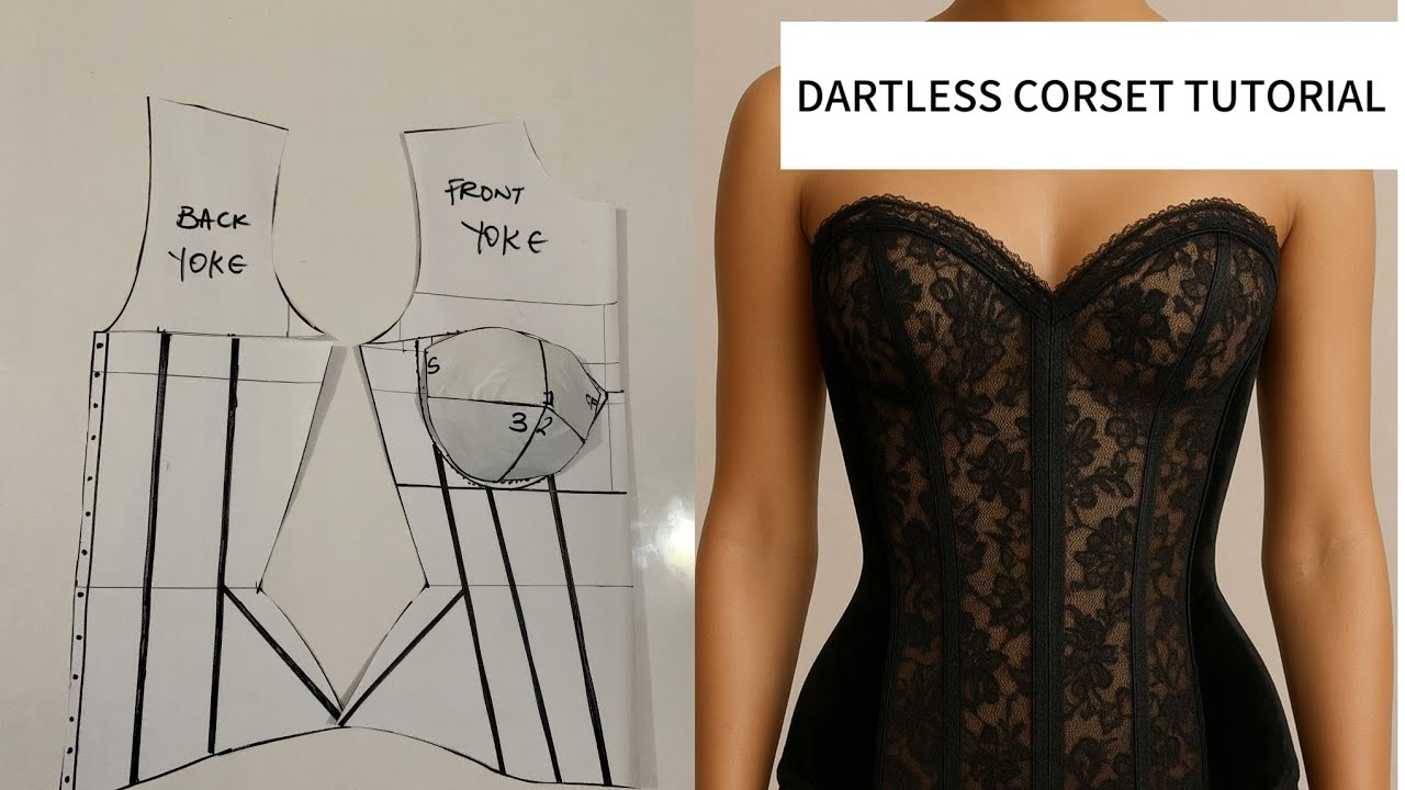HOW TO DRAFT A DARTLESS CORSET | PATTERN MAKING TUTORIAL
