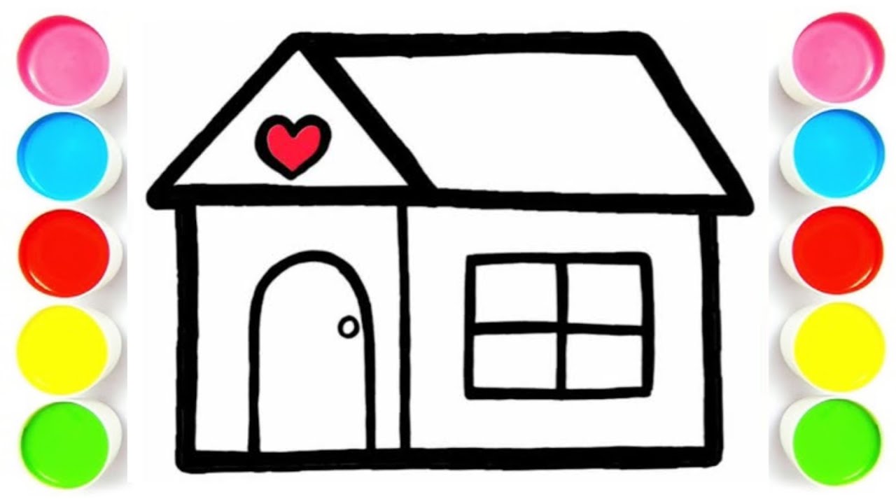 How to draw a house easy drawing for kids and toddler step by step #house #kids 