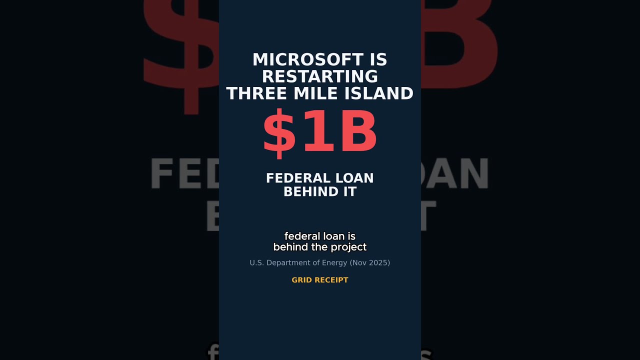 Microsoft Is Restarting Three Mile Island With a $1B Federal Loan