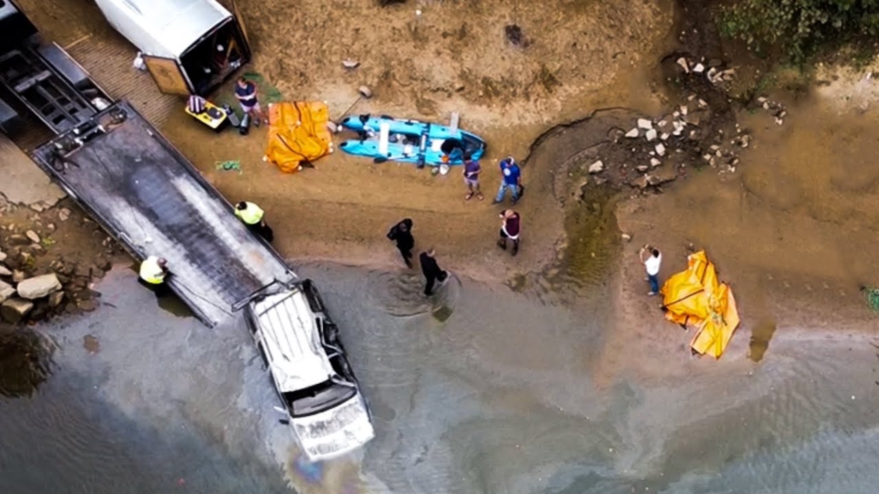 Denali SUV Upside Down in River Live Recovery