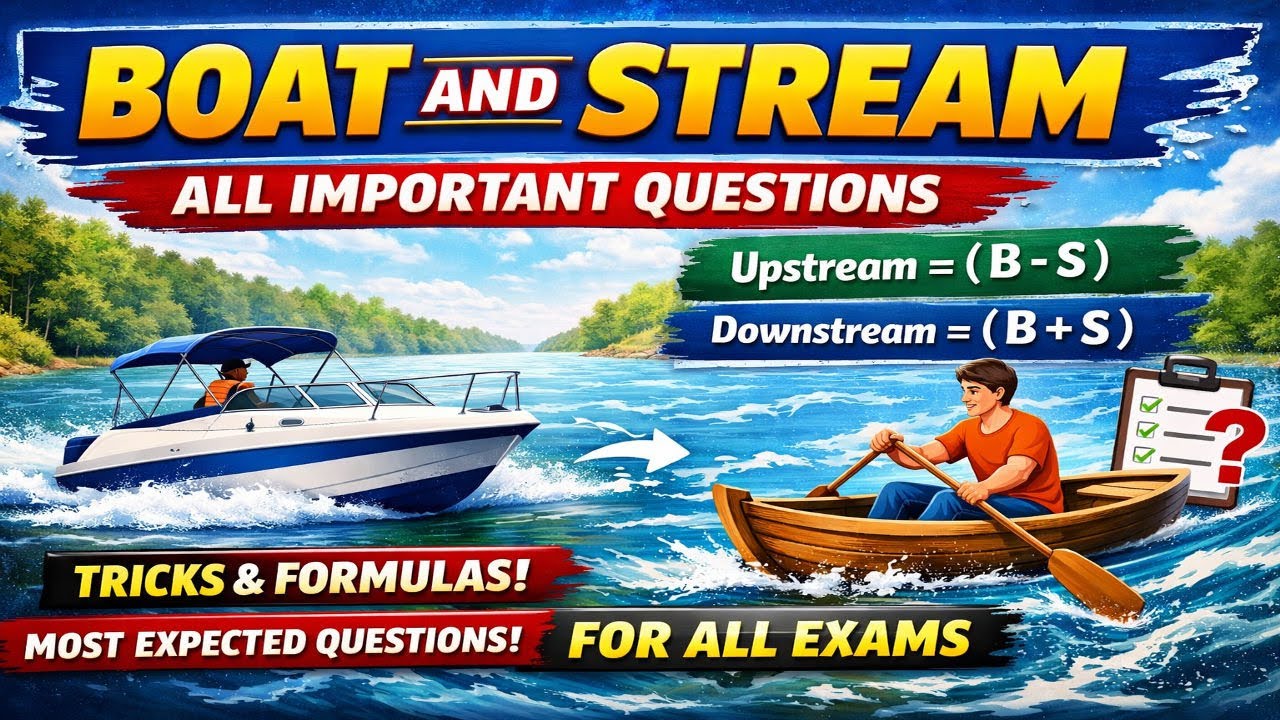 Boat and Stream Important Questions | SSC, Bank, Railway, All Exams