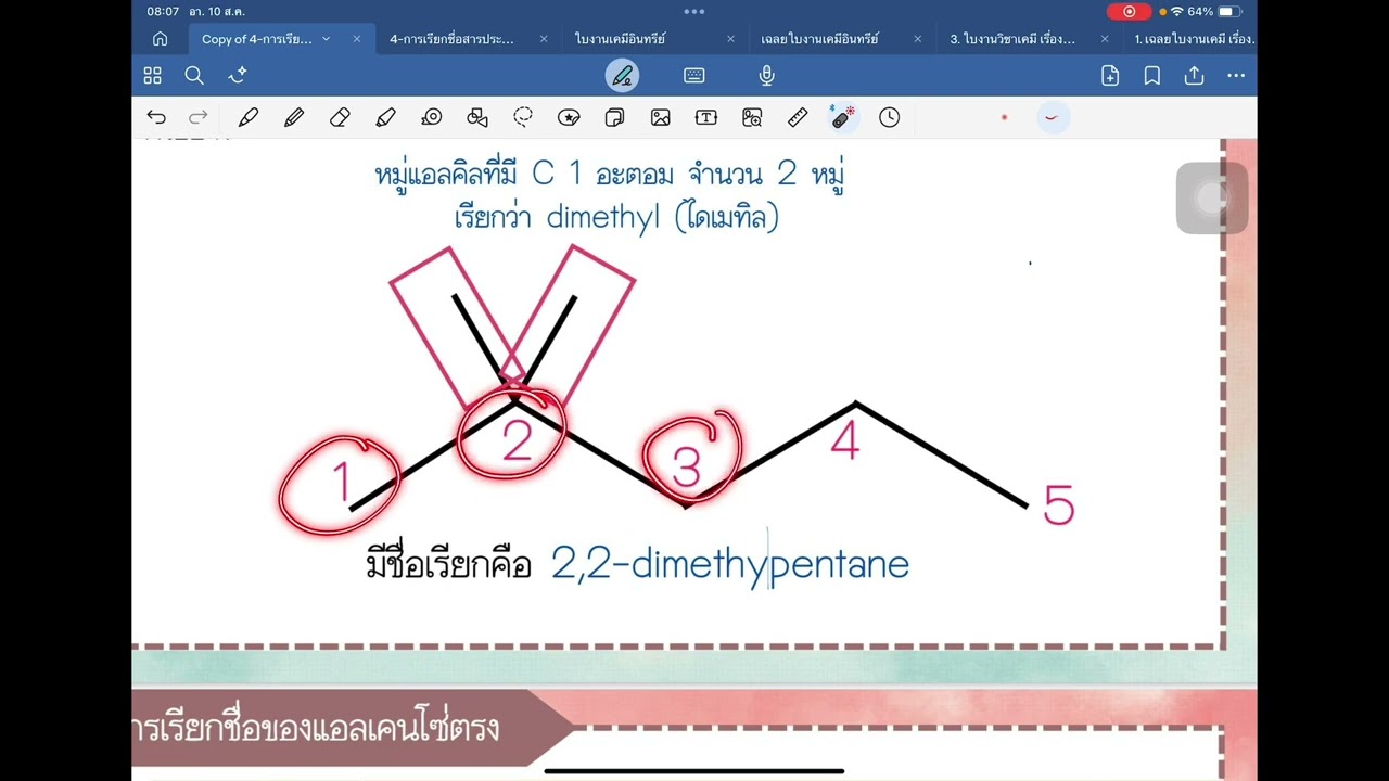 การเรียกชื่อสารประกอบอินทรีย์ เคมี ม.6 