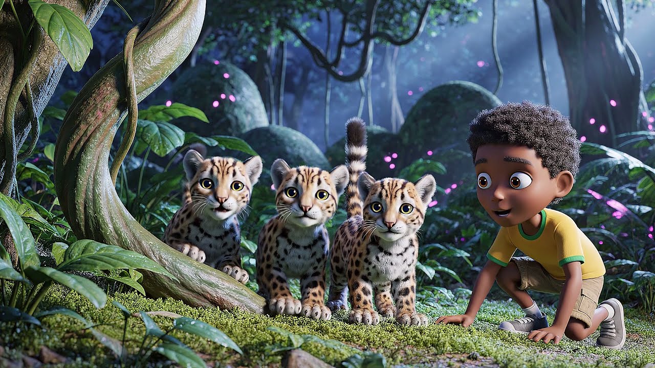 Five Little Ocelots Prowl Prowl Prowl 🐆 | Nursery Rhymes for Kids & Baby Songs