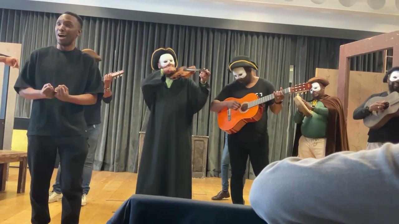 Barber of Seville rehearsals, Capetown. Count Almaviva - Innocent Masuku