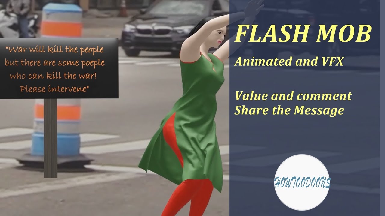 ഫ്ളാഷ്മോബ് |Flash Mob Against WAR |Save Lives| युद्ध बंद करो|Ukraine|Russia| Flash mob animation