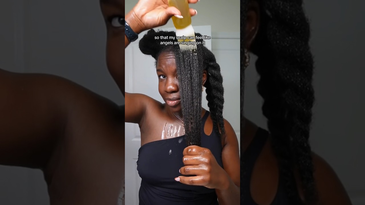 This helped me in achieving over waist length hair 🥰 #naturalhair #4chair #hairgrowth
