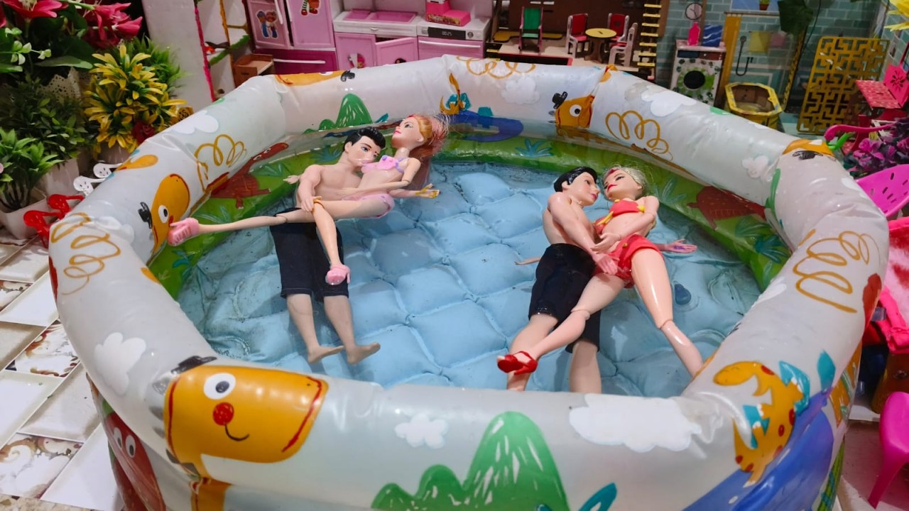 Barbie Doll All Day Routine In Indian Village/Radha Ki Kahani Part -306/Swimming Pool मस्ती ||