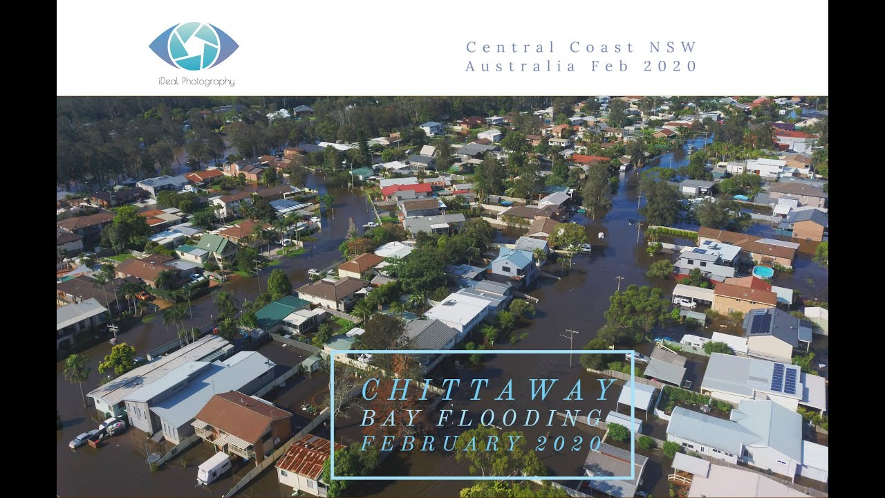 Flooding Central Coast, NSW, Australia, Chittaway Bay, Feb 2020 4K