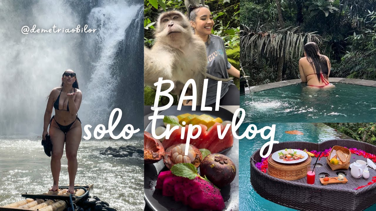 BALI🏝️: Solo Trip Vlog: where I stayed, luxury villas, monkeys, rainforest, food +more! 🌊