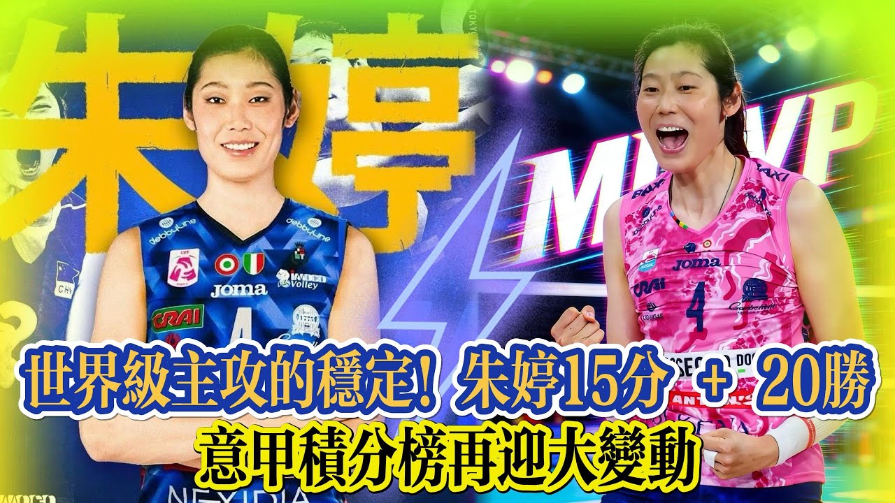 世界級主攻的穩定！朱婷15分+20勝，意甲積分榜再迎大變動!#全运会 #朱婷 #中国女排 #排球 #排球比賽 #volleyball #volleyballmatch #庄宇珊