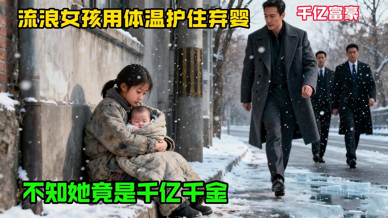 流浪女孩用體溫護住棄嬰，第二天，千億父親找到時，紅了眼眶做出驚人決定！故事分享#感人故事#故事频道