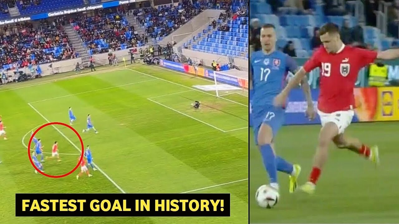 Austria's Baumgartner Scores Fastest Goal in International Football History vs Slovakia
