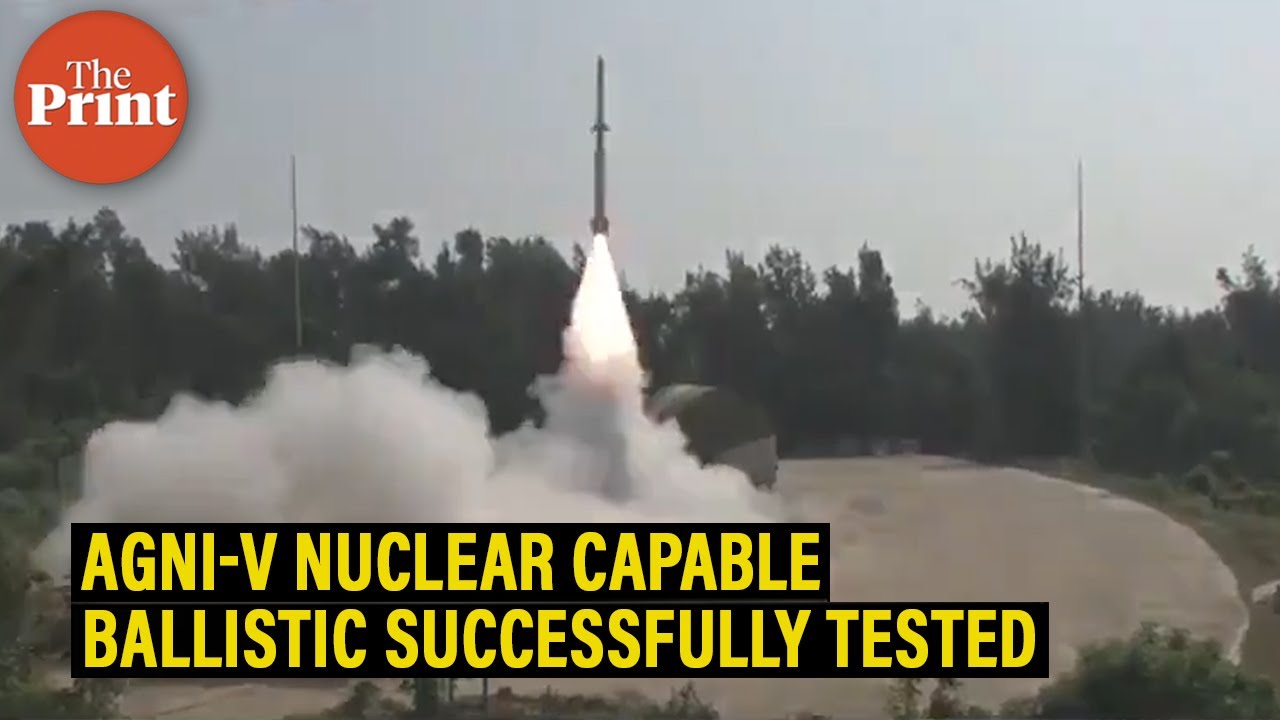 India successfully carries out night trial of the Agni-V nuclear capable ballistic missile