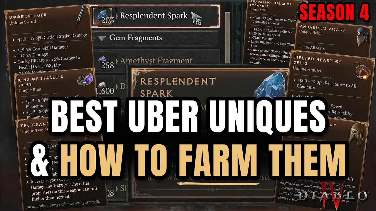 Best Uber Uniques & how to farm them in Season 4 Diablo 4