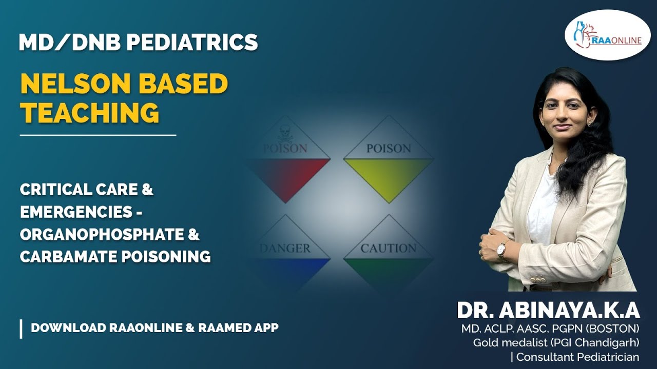 MD/DNB Pediatrics | Nelson Based Teaching | Organophosphate and Carbamate poisoning | Raaonline