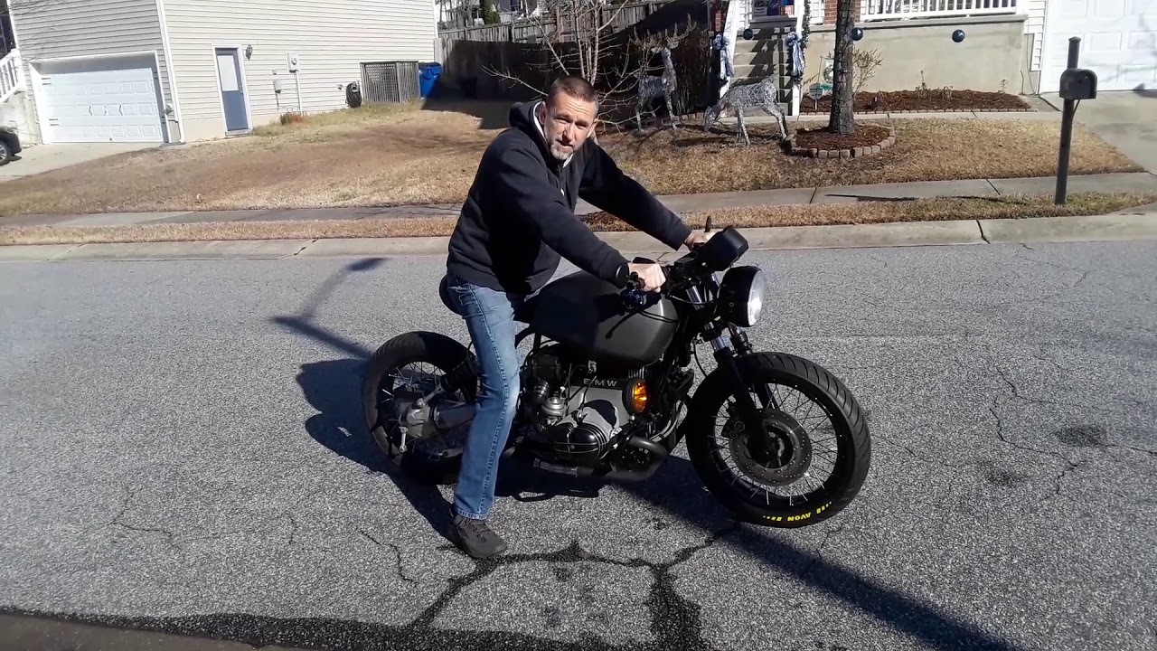 First test run of my 1992 BMW Cafe Racer Motorcycle R100R