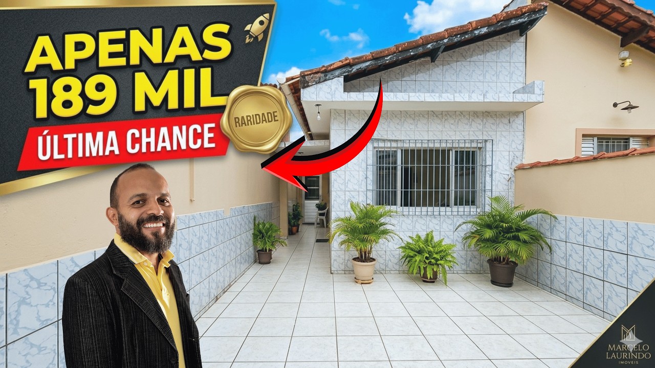A CASA MAIS BARATA DE MONGAGUÁ! Só R$ 189 Mil na Praia!