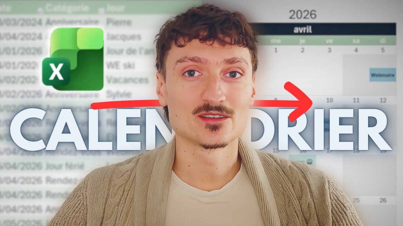 Calendrier automatique Excel : mod&egrave;le dynamique et personnalisable