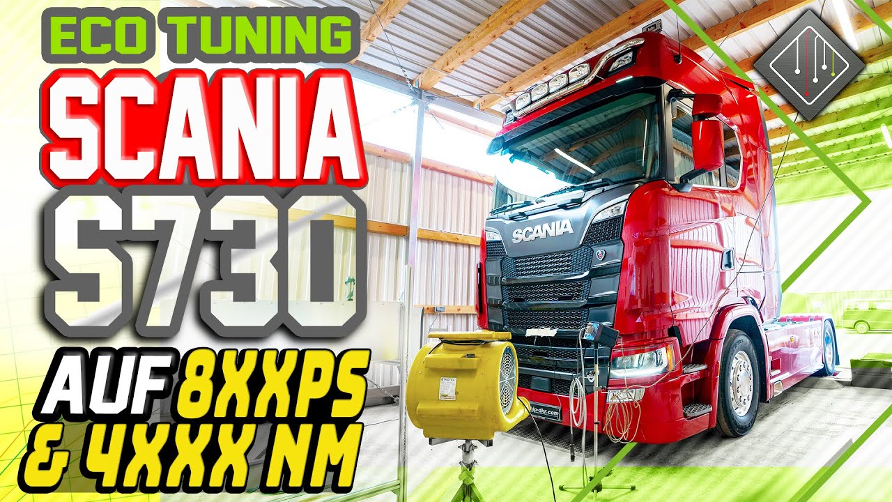 Scania S730 auf 8XXPS | ECO-Softwareoptimierung | MAHA LKW Prüfstand | mcchip-dkr