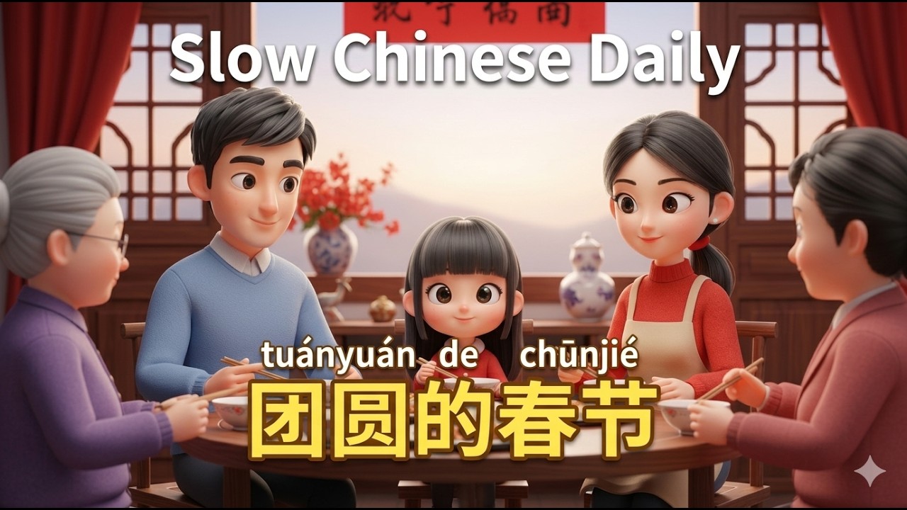 Tết đoàn viên || Truyện tiếng trung chậm ( HSK1- HSK2 )