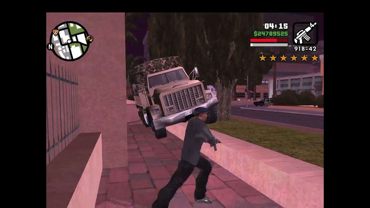 GTA SAN ANDREAS: INSANE 6 STAR WANTED LEVEL POLICE STATION RAMPAGE + EPIC TANK CHASE