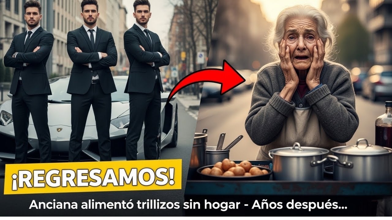 Una anciana pobre alimentó a trillizos sin hogar  Años después tres Lamborghinis se detuvieron