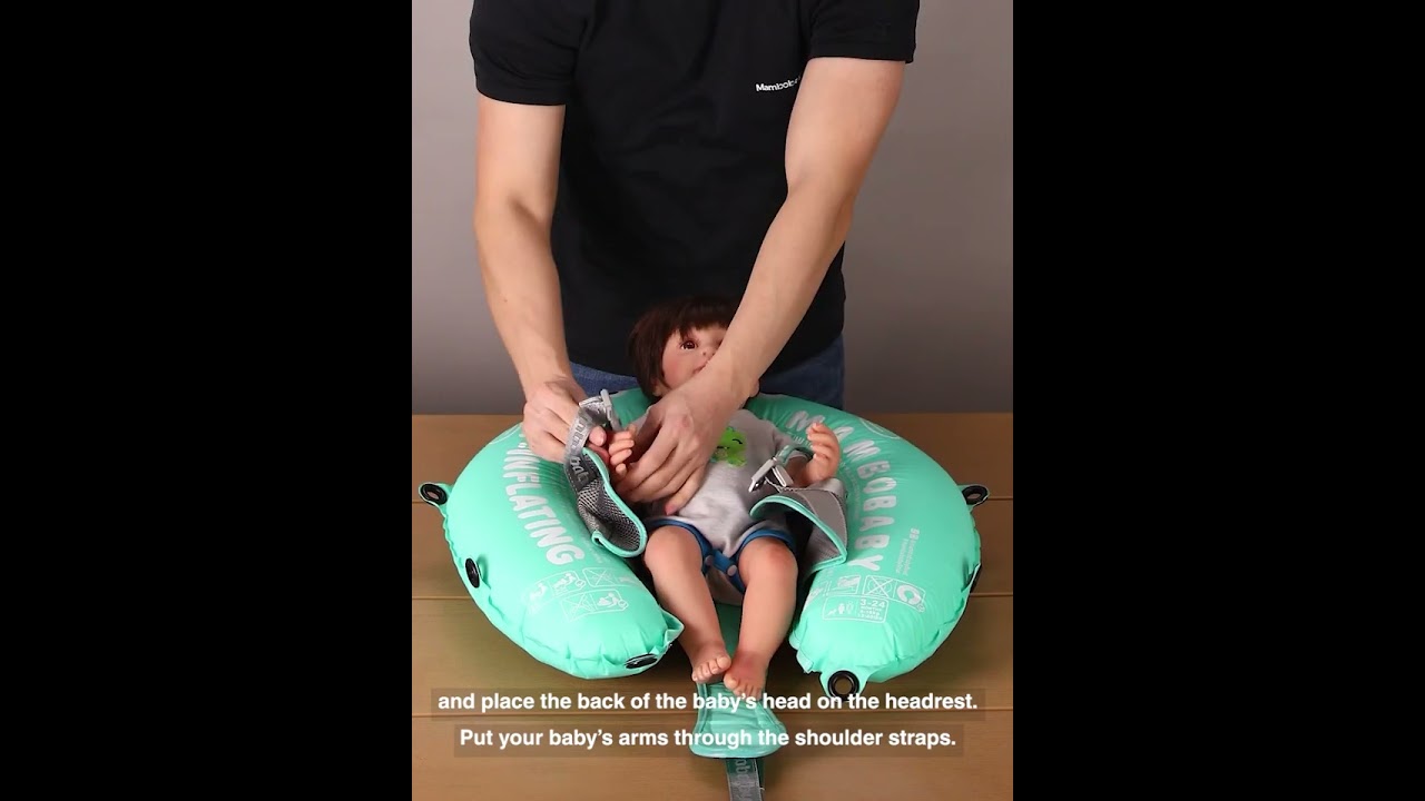 How to float Mambobaby self-inflating chest float on the baby’s back