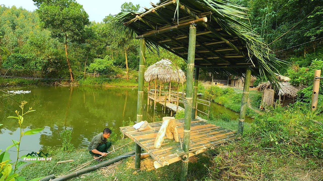 Making an outdoor bamboo bathroom, wilderness alone, survival instinct - Forest Life CT | Ep 59