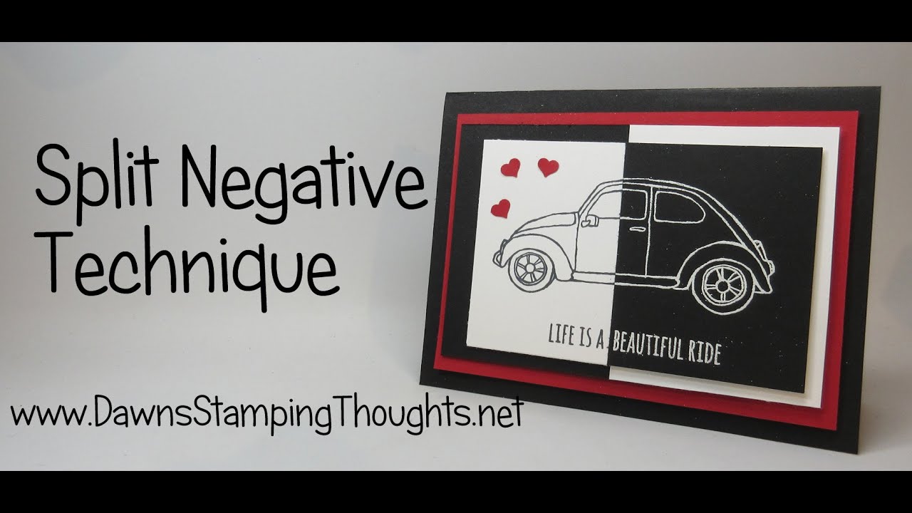 Split Negative Technique with Beautiful Ride stamp set from Stampin' Up!