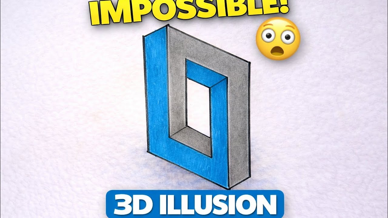 Impossible Square 3D Optical Illusion Drawing | Step by Step Tutorial | 2nd Feb 2026