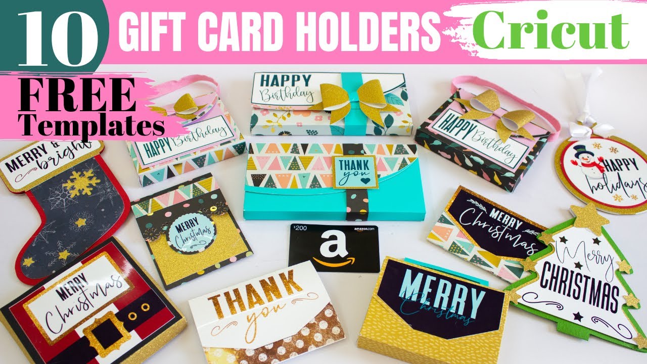 10 DIY Gift Card Holders - Money Holders with Cricut, Cardstock & FREE TEMPLATES