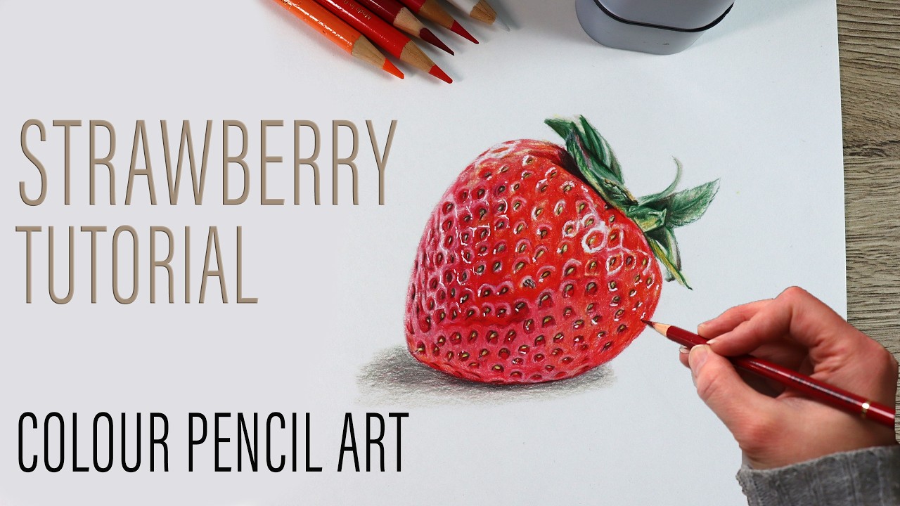 Learn How to Draw a Realistic Strawberry with Colored Pencils!