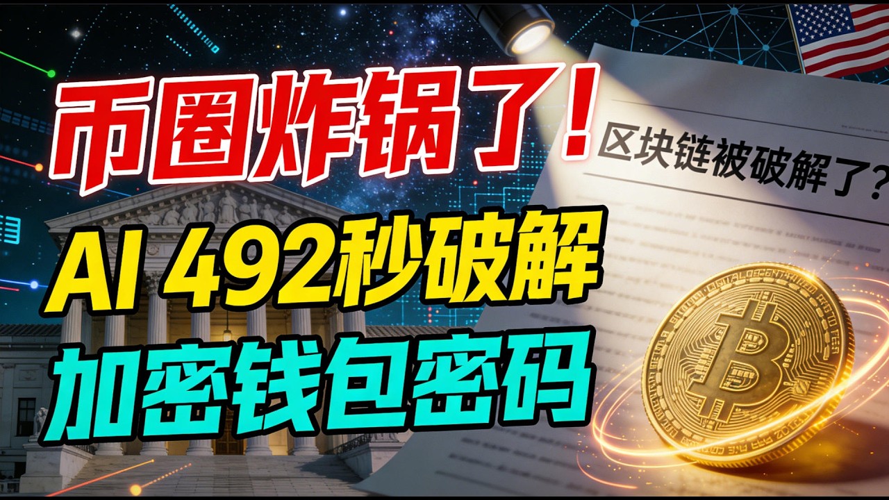 【加密钱包被AI破解】加密圈炸裂了！AI仅用「492秒」破解加密钱包密码