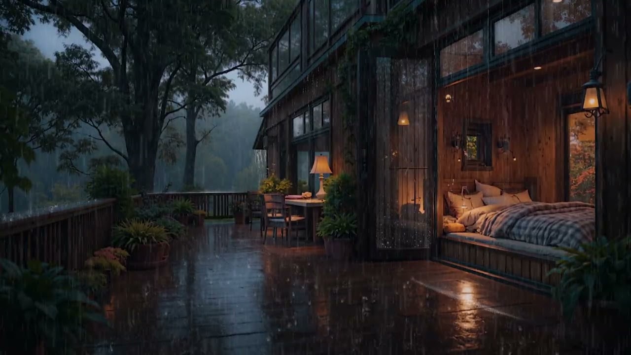 Soothing Forest Rain at Night (8 Hours) | Emotional Healing & Calm 🌿🕯️