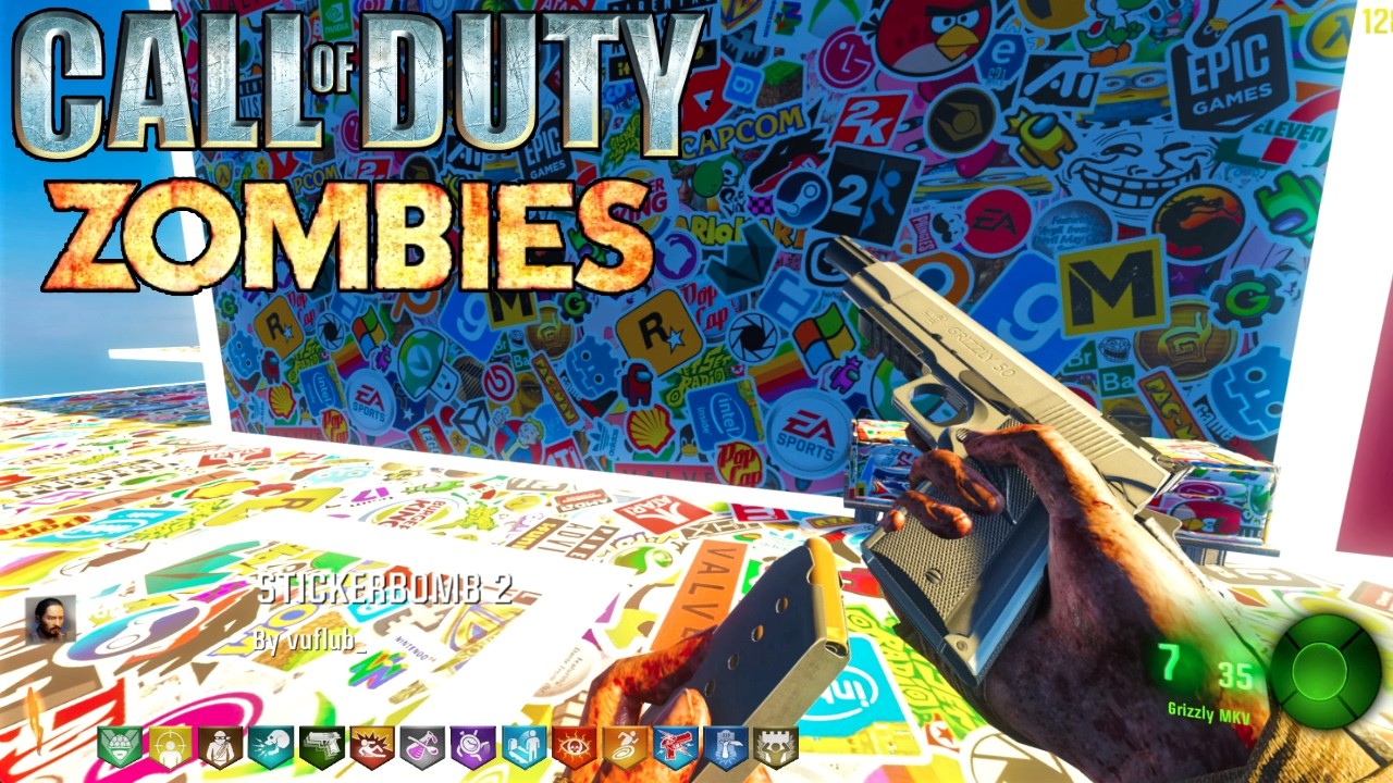 STICKERBOMB 2 Zombies GOES CRAZY! (Black Ops 3)