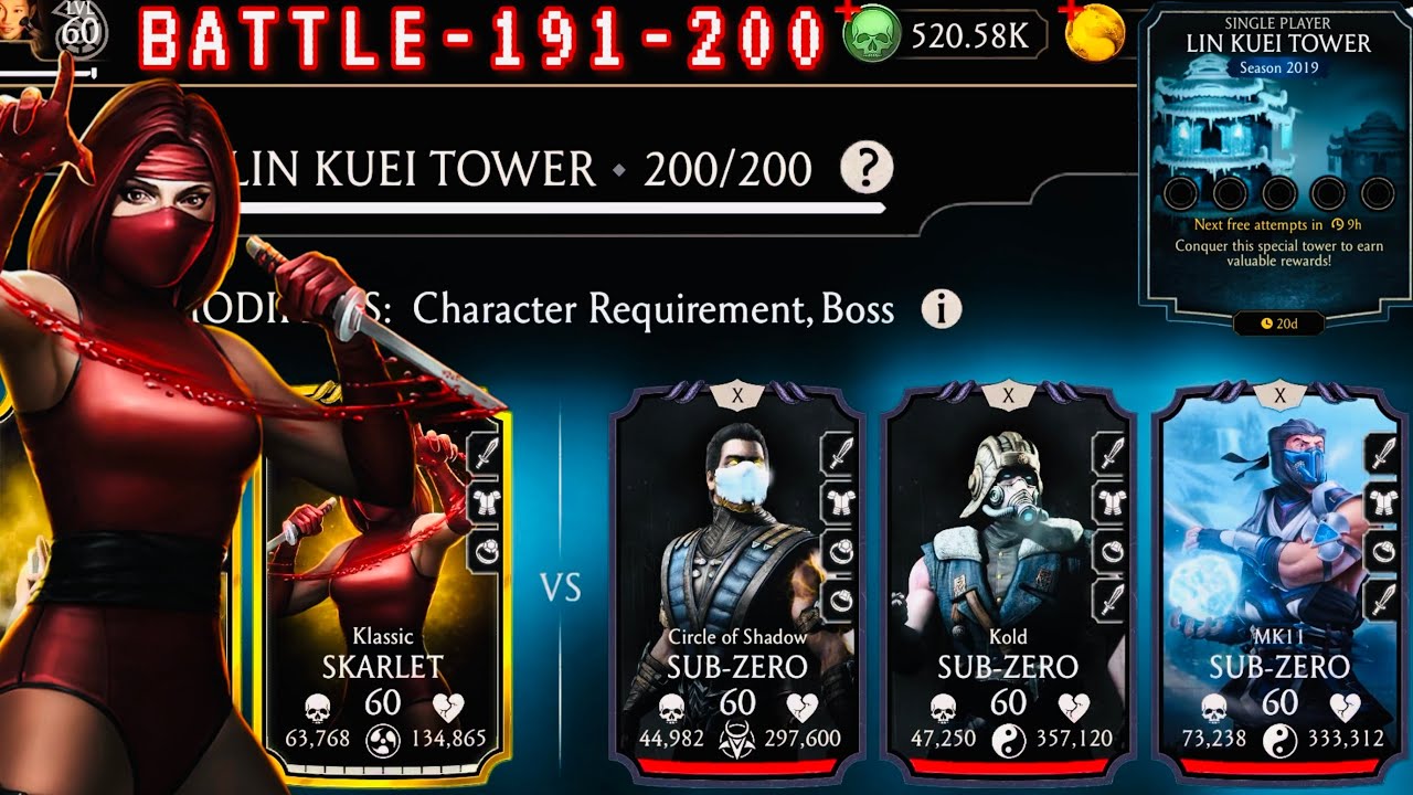 Lin Kuei Tower Boss Battle 200 & 191-199 Fight + Rewards (2026) Mortal Kombat Mobile