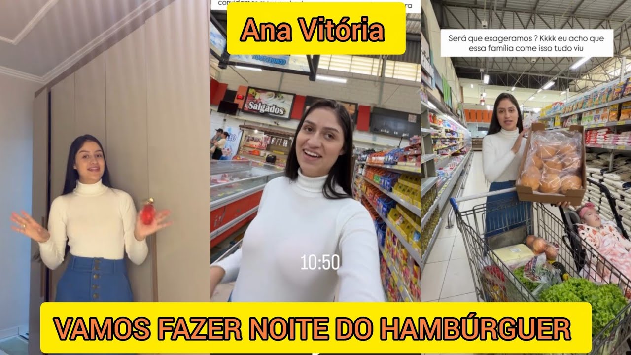 ANA VITÓRIA VAI FAZER A NOITE DO HAMBÚRGUER E CONVIDOU TODA A FAMÍLIA 