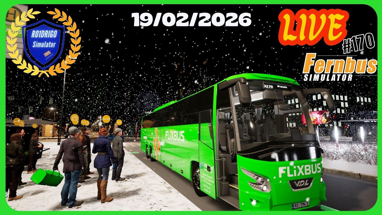 ✔️ Fernbus Simulator - PC ( 19-02-2026 )Rota: Bruxelas❄️Live #170💢